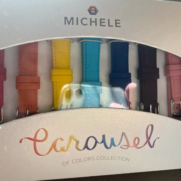 MICHELE Carousel of Colors Collections Crocodile Embossed Silicone Watch Straps - Picture 6 of 9